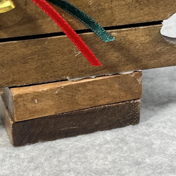 Vintage Christmas Around the World Wood Sleigh Reindeer Taper Candle Holders Set - Picture 16 of 16